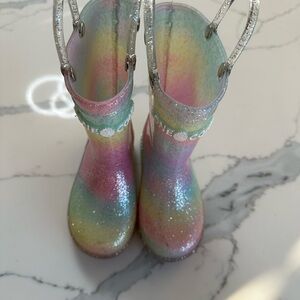 Colorful Glitter Kids Rain Boots
